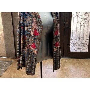 Johnny Was metal fabric embroidered hoodie (M)